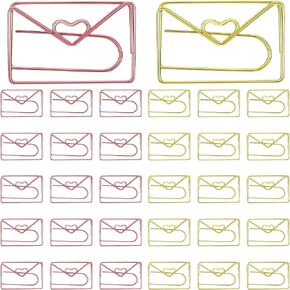 مقاطع ورقية ممتعة ، 30 PCS الذهب الوردي والذهبي مظروف الورق الورقي لطيف Paperclips Plaper Paper Paper Clip Decorative Complarks Note Clips for School Office Home Supplies Decort