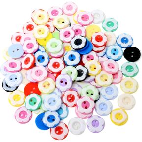 HONBAY 100PCS أزرار زهرة الراتنج 2 أزرار ثقوب الأزرار البلاستيكية زهرة خياطة أزرار زخرفية للتنانير والقفازات والسترات الصوفية والقمصان والقبعات والأوشحة وعصابات الرأس وغيرها من المشاريع الحرفية