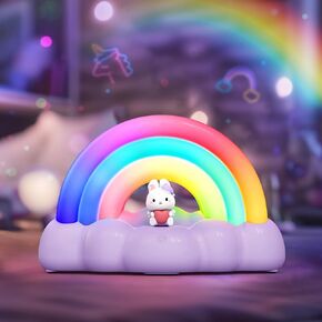 Rainbow Night Light, Kids Light with Three Mode and 30 min Timing LED Rechargeable Touch Control Neon Light for Kids Room,Nursery Night Light for Baby, Gift for Girls and Boys (Pink)