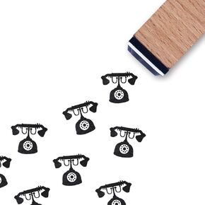 Vintage Telephone Rubber Stamp, 3/5 Inch Small Mini Stamp for Scrapbooking Card Making Planner