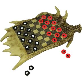 Rivers Edge Products Checkerboard مجموعة للمقصورة أو النزل ، أو ألعاب لوحة المدقق الريفية للبالغين ، أو لعبة اللاعبين من Tabletop 2 ، أو مقصورة أو لودج ، أو ديكور غرفة المعيشة أو ديكور المكتب المنزلي ، أو الدب