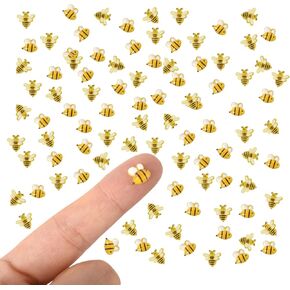 200pcs راتنجات صغيرة صغيرة من النحل Mini Bumble Bee مصغرة بلاستيك نحلة ديكور للمنزل المنزل ديكور الحفلات.