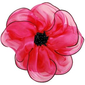 Expo International Lani Organza Flower Brooch Pin Clip Clip Clips/fuchsia