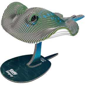 Eugy Stingray 3D Puzzle - 50 Piece Eco-Friendly Educational Toy Puzzle for Boys, Girls & Kids Ages 6+