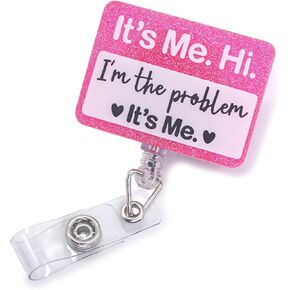 I’m Literally Just a Girl Badge Reel Retractable – Cute Pink Bow Aesthetic Nurse Badge Holder for Healthcare Girlies