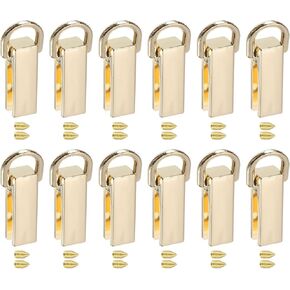 مشبك Uxcell Bag Side Clip - 12pcs 0.28 "موصل سلسلة حزام حقيبة يد معدنية مع حلقة D لـ DIY ، كتف محفوظ (أسود معدني ، 26 مم)