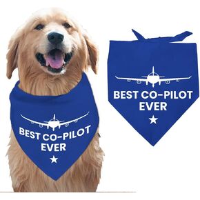 ARRICraft 1 PC Best-PILOT CO DOG Ever Bandana ، Airplane Star PET DICRF Triangle Triangle Bibs Assortable Cotton Commandchief Expelsings for Medium Carg Dog Airline Pet