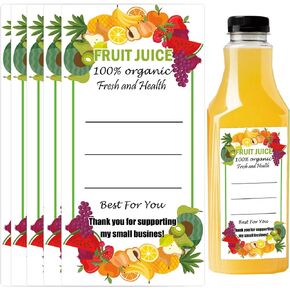 Plastic Juice Bottle Labels 1.6 x 2.4 Inch Juice Bulk Containers Labels Fruit Juicing Drink Canning Stickers for 12oz 8oz 4oz Juice, Milk and Other Beverages 120 Pcs (3.2 x 1.6 Inch)