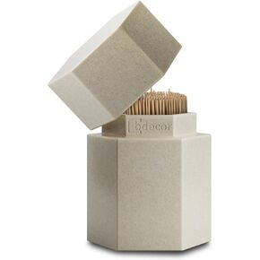 bdecor Toothpick Holder, Toothpick Holder Dispenser with Lid, Marble Effect