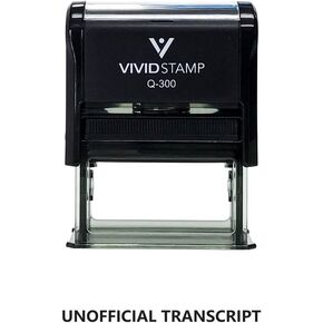 Unofficial Transcript Self Inking Rubber Stamp (Red Ink) - X-Large