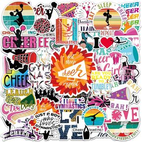 100PCS Cheerleading Stickers,Vinyl Waterproof Decals,Perfect Cheer Gifts for Cheerleader Girls and Gymnastics Girls,Teenagers,Positive Stickers for Water Bottles Laptop Luggage Megaphone Computer