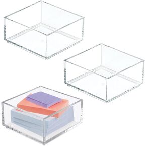 MDESIGN Plastic Square Desk Organizer - إنشاء قسم لأدراج المكاتب المنزلية ، سطح المكتب - يحمل الأقلام ، مقاطع ورقية ، دفاتر الملاحظات وغيرها
