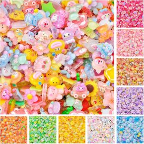 سحر الوحل للوحل ، 80pcs decoden لطيف راتنجات الراتنج السحر مجموعة كبيرة ، ثلاثية الأبعاد سحر فلاتس صغير ل Diy الحرف الديكور.