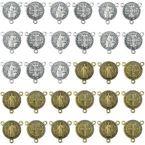 Lulucross 30pcs Saint Benedict Round Medal Medal Charms Catholic Condit Device Beads Associor