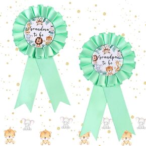 Sage Green Baby Shower Grandma Grandpa to Be Pins, Greenery Eucalyptus Leaf Tinplate Badge Pins New Grandparents Baby Shower Buttons, Sage Theme Gender Reveal Decor Supplies in Kuwait