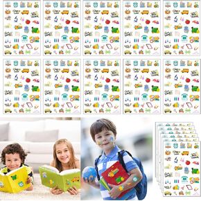 CupaPlay 1000pcs مرحبًا بك في ملصقات المدارس التي تفضلها معلم الأوسمة ، معلم المعلمون ، اليوم التحفيزي ، اليوم الأول من اللوازم المدرسية ، GOWEN BAZE (24 ورقة)