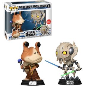 فونكو بوب! ديزني: Star Wars the Clone Wars - Jar Jar Binks vs General Grievous 2 -Pack (GameStop Exclusive)