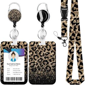 Sunflower ID Badge Holder with Lanyards, Detachable Lanyards for ID Badges, Retractable Badge Reel with Heavy Duty Clip for Nurse Teacher Office Staff Student