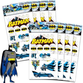 Zyzyzk Batman ملصقات Party Party Bundle - 200 ملصق Batman للأطفال يضم روبن وهارلي كوين ، جوكر وأكثر من أجل الفنون والحرف ، تفضل الحفلات (لوازم حزب باتمان))