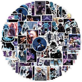 50Pcs Solo Leveling Sticker for Kids, Cool Anime Cartoon Waterproof Vinyl Stickers for Adult Teen Girl Water Bottle, Laptop, Phone, Computer, Guitar, Notebook, Skateboard