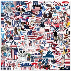 100Pcs Fourth of July Stickers,Independence Day 4th of July Water Bottle Sticker,American Flag Red White Blue Waterproof Vinyl Stickers,USA Party Favors,Memorial Day,Labor Day Decorations Supplies