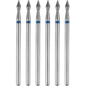 HARFINGTON 6pcs 200-230 Grits Diamond Grinding Bit 4.2mm Bullet-Head 2.35mm Shank 12mm Length Stone Sanding Drill Bits Rotary Tool for Ceramic Glass Nails Grinding Polishing
