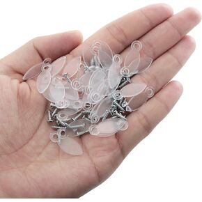 Meetooot 50pcs إطار الصورة الإطار الخلفي مشبك 19x8mm حجم الكمبيوتر اللوحي البلاستيكي شفاف مع 3/4 براغي لتعليق الصور والصور والملصقات