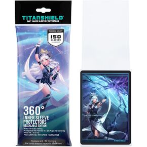 Inner Card Sleeves Sealable Version, 360 Protection Perfect Fits for Cards (64x89mm) (150 ct) Compatible with Pokemon, Magic The Gathering MTG, & Flesh & Blood, One Piece