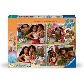 Ravensburger Disney Moana 2 Jigsaw Puzzle Pack Pack | 4-100 قطعة الألغاز | تصميم قطعة فريدة | نشاط مثالي خالي من الشاشة | يعزز التركيز والإبداع