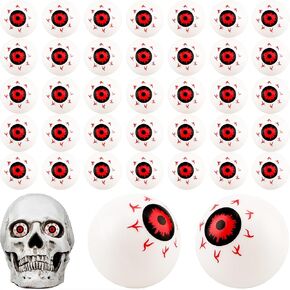 60 Pieces Halloween Eyeballs Plastic Horror Fake Eyeball Ping Pong Eyeballs for Halloween Party Haunted House Decorations Props