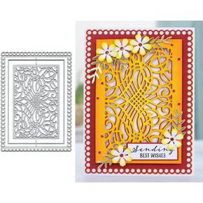 Baroque Frame Metal Die Cuts Cutting Dies, Flowers Frame Cutting Dies Paper Cards Cutting Dies Cut Stencils for DIY Embossing Card Making Book Tags Decorative Paper Dies Scrapbooking