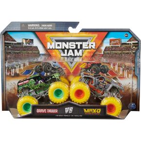 Monster Jam ، Digger Grave Digger Vs. Max D Die-Cast Monster Trucks ، 1:64 Scale ، ألعاب الأطفال للأولاد الذين تتراوح أعمارهم بين 3 سنوات وما فوق