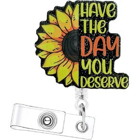 Funny Duck Retractable Badge Reel,Cute ID Work Badge Holder with Alligator Clip