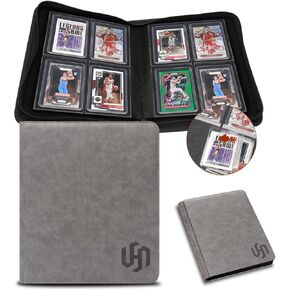 Toploader Binder, HYMENEX 4 Pocket Top Loader Card Storage Holds 112 Toploaders for Trading Cards 3" x 4" Rigid Card Holders and Sports Cards