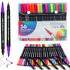 100pcs صانعي Dual Makers Ambens مجموعة صانعي فنون لتلوين الكبار ، صانعو للأطفال البالغين يقدمون ألوانًا نابضة بالحياة مع نصائح مزدوجة فني وفرش
