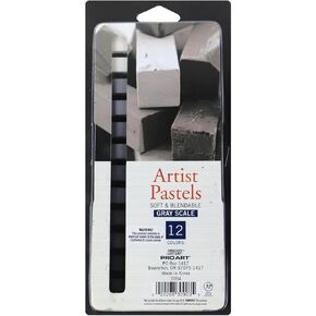 Pro Art Square Artist Pastel Set ، 12 Gray Color (3094)