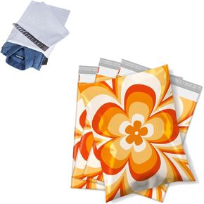 Metronic 100pc 14.5x19 "White +50pc 14.5x19" Flower Poly Mailers ، حقائب شحن للاصوص على الملابس ، مظاريف شحن مقاومة للماء للأعمال التجارية الصغيرة ، حقائب Poly Day في عيد الحب للشحن