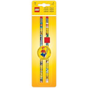 IQ LEGO Stationery Pencil Set with Brick Topper, 2 Graphite Pencils and 2x2 Brick, Ages 6+ (51141)