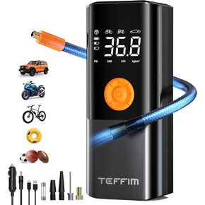 Tire Inflator Portable Air Compressor - 150PSI & 20000mAh Battery, 12V Smart Air Pump for Car Tires, 6X Tire Pump with Pressure Gauge, Auto Shut-off, Motorcycle, SUV, Bike Pump, Bicycle, Balls