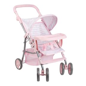 Adora Baby Doll Stroller ، مجموعة Snack N Go مع غطاء الشمس القابل للتعديل وتخزين ملحق الدمية ، هدية عيد ميلاد للأعمار 3+ - باستيل الوردي القلب