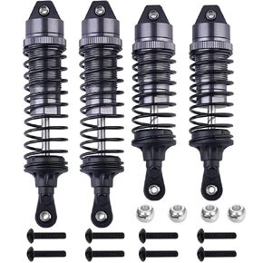 Globact 4pcs الصدمات الأمامية والخلفية RC من الألومنيوم ل 1/10 RC Truck Slash 2WD/4x4 الصدمات Rustler 4x4 Stampede 4x4 Hoss 4x4 ترقية أجزاء RC Car استبدال 5862 (لون التيتانيوم)