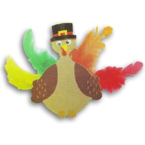 Fall Crafts Feather Turkey Foam Thanksgiving Craft Kit - Makes 24
