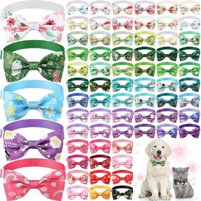 Silkfly 100 pcs Spring Dog Bow Ties Bulk Bulk Spring Spring Dog Bowtie Cog Collar Bow Cog Knot for Dogs
