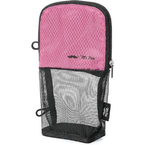 السيد Pen- حقيبة قلم رصاص لطيف ، Sit & Lay Mesh-View Design ، Black & Pink ، Interior Pocket و 2 Loats Minting Binder ، علبة قلم رصاص دائمة للفتيات والفتيان