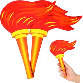 TOYANDONA Paperboard , 2pcs 26cm Simulation Torch Handheld Props Fun Torch Toys Sports Torch Fake Competition Torch Performance Prop Toys Flame Decor Fire Torch Fake Fire