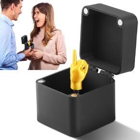 الإصبع الأوسط في صندوق ، صندوق هدايا أصابع مفاجأة متوسطة ، محاكاة ساخرة ، هدية مع مربع للبالغين ، هدية مزحة جديدة ، ديكور مكتب ديكور المكتب (1pc)