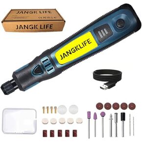 Mini Cordless Rotary Tool Kit, 3-Speed ​​Adjustable and USB Rechargeable with 41 Accessories for Sanding, Polishing, Drilling, Etching, Engraving, DIY Crafts