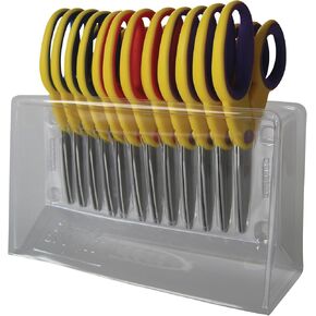 School Smart Pointed Tip Kid's Scissor, 5 Inch, Assorted Colors, Pack of 12