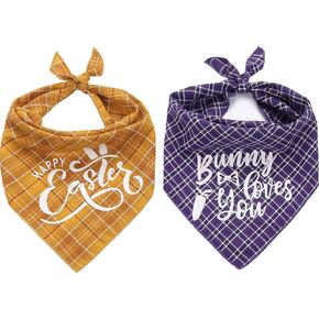 2 Pack Easter Dog Bandana ، عيد الفصح Bandana for Dogs Puppy Spring Holiday Party Decorations