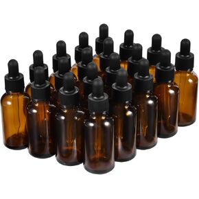 YoleShy 1oz Glass Dropper Bottle,99 Pack Amber Glass Bottles with Glass Droppers and Black cap for Essential Oils, Lab Chemicals, Perfumes